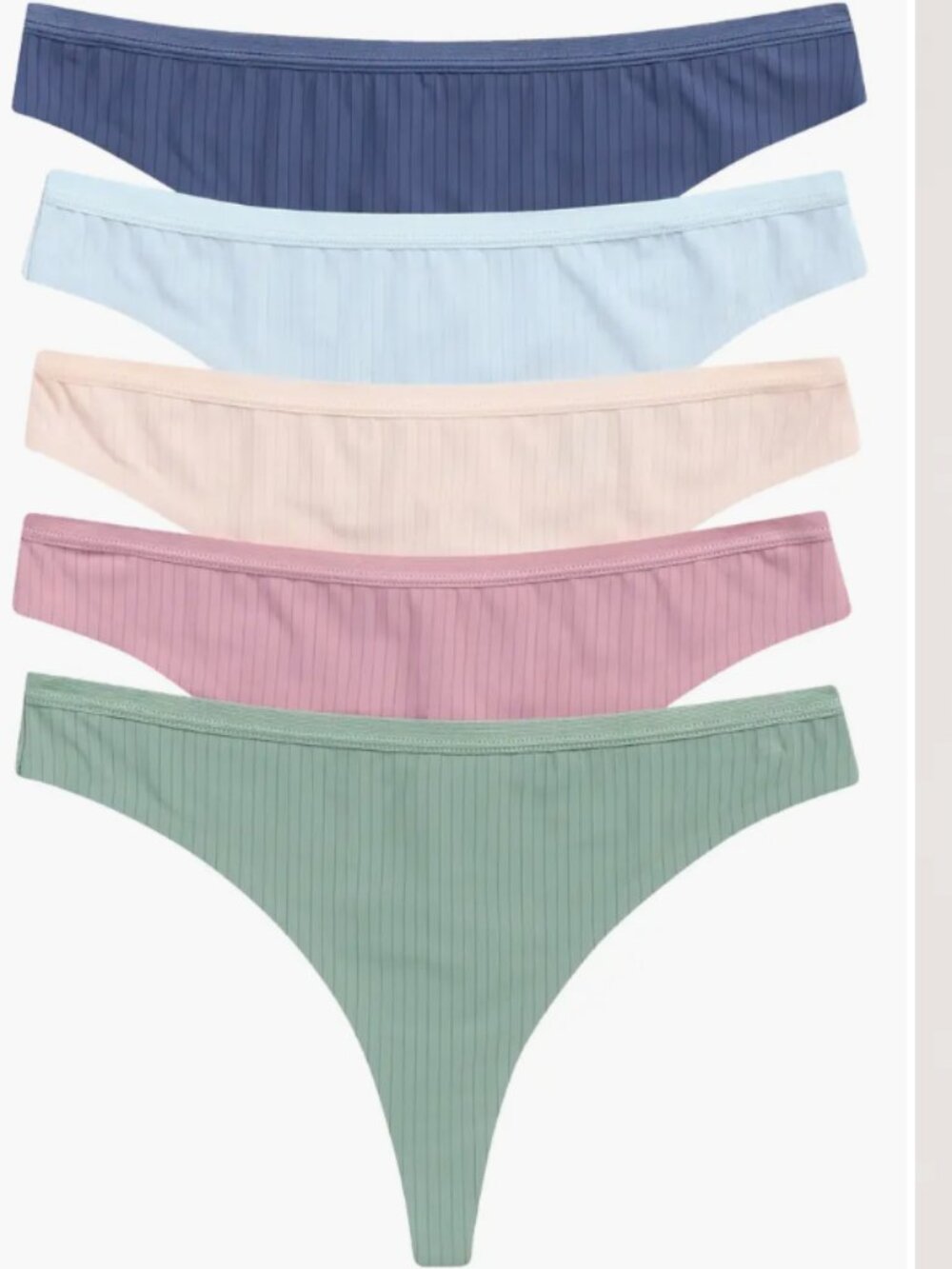 NWT L Honeydew Chrissy Assorted 5-Pack Thongs